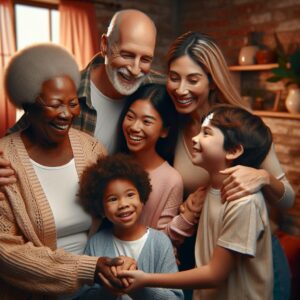 Reunion with relieved family.