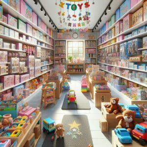 Colorful toy store interior