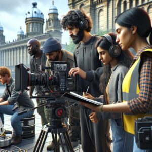 Film crews in Birmingham.