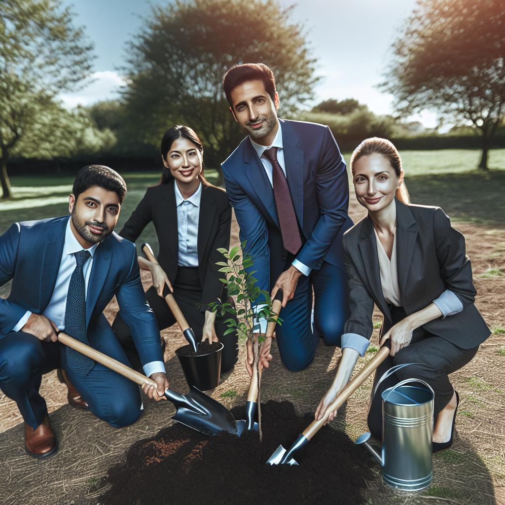 Lawyers planting trees community.