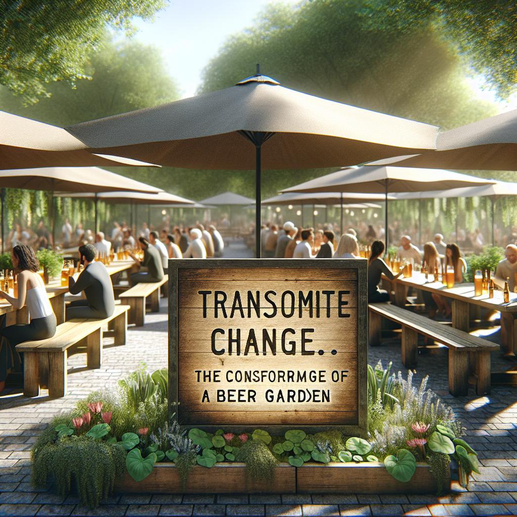 Beer garden transformation announcement.