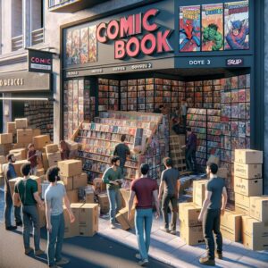 Comic book store relocation.