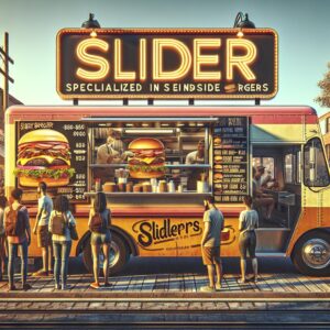 Delicious slider food truck.