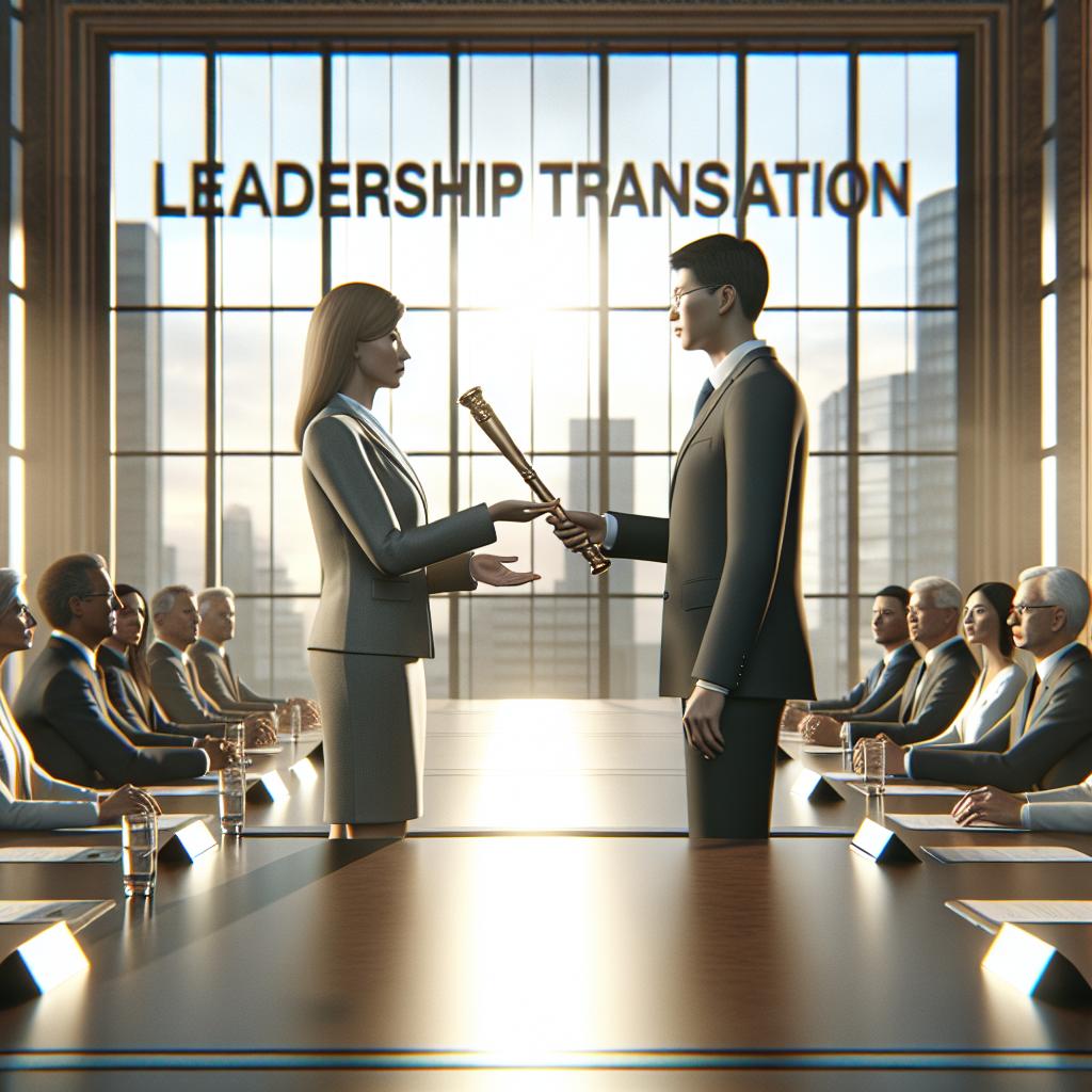 Corporate leadership transition announcement.