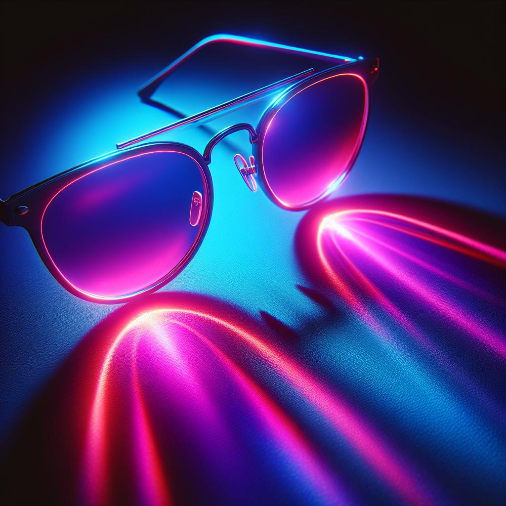 Sunglasses in UV light.