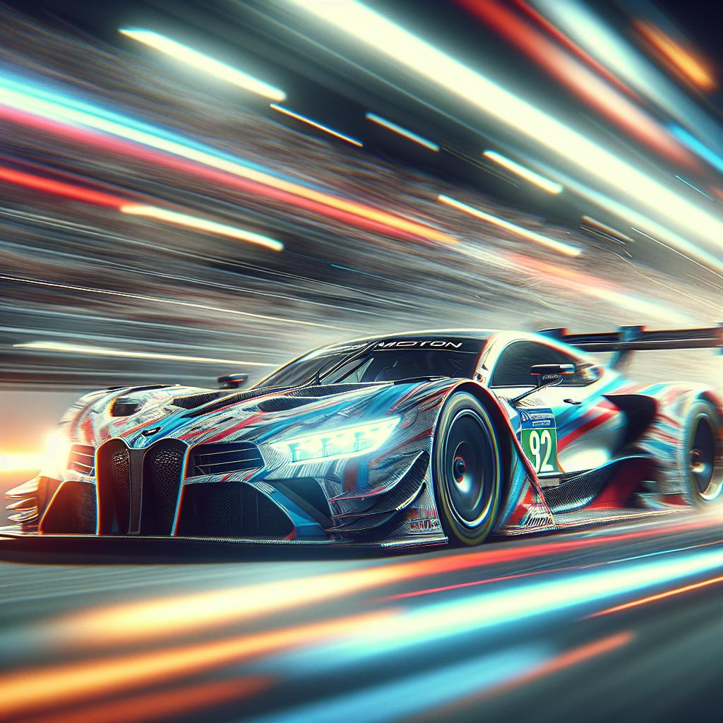 Racing car speed blur.