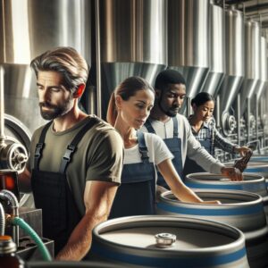 "Birmingham brewery staff working"