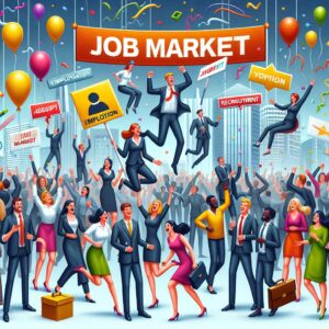 Celebratory Job Market Illustration