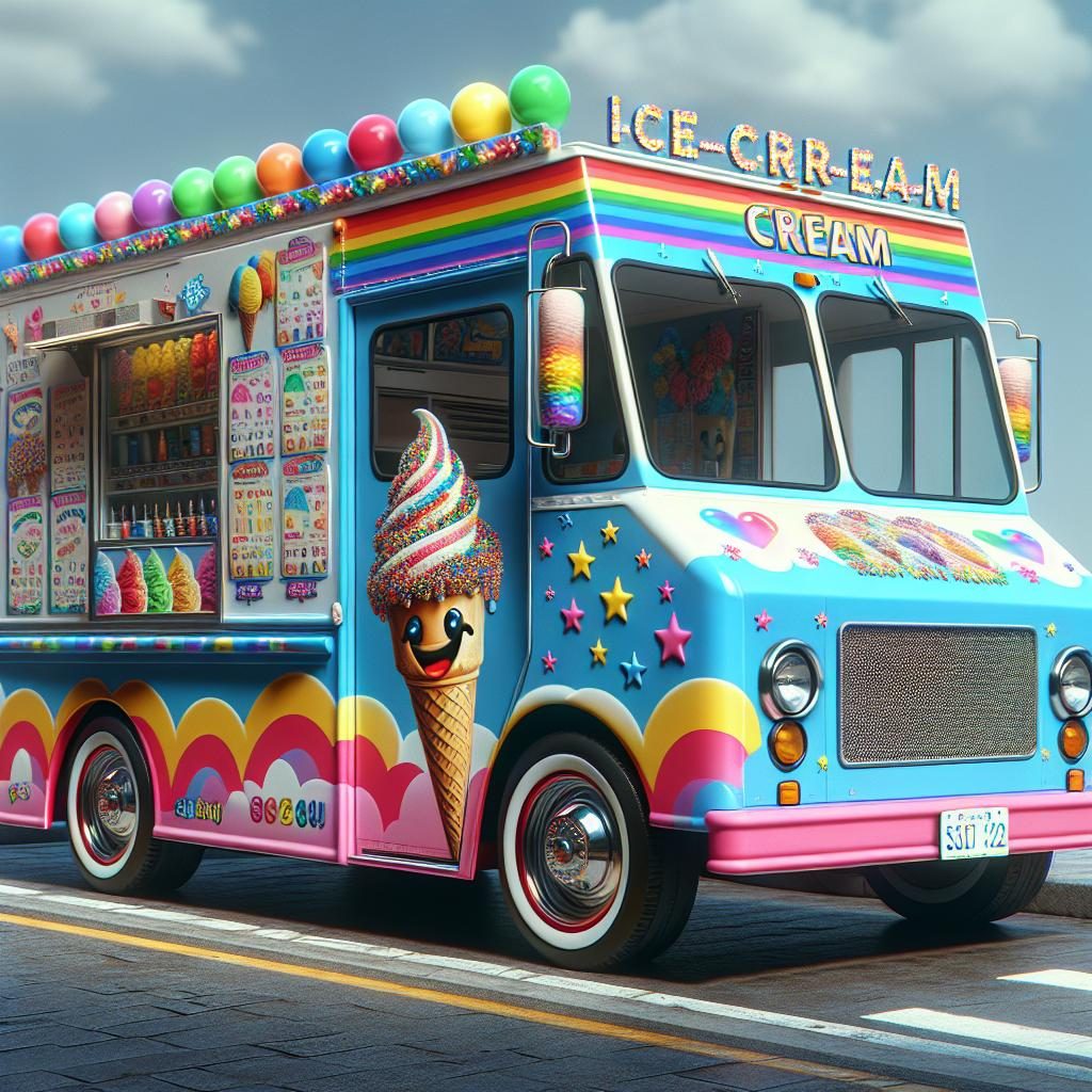 Colorful ice cream truck