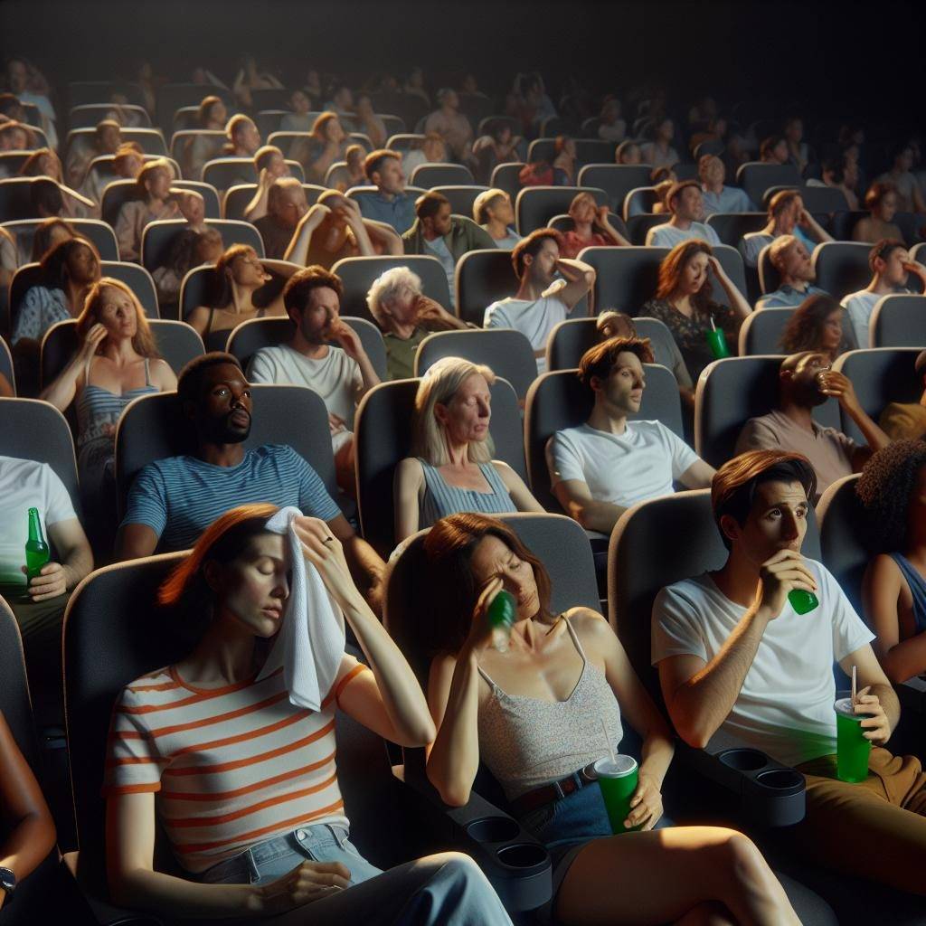 Cooling off at movies.