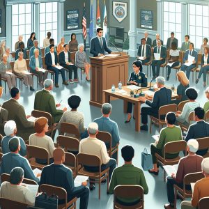 Town hall meeting illustration.