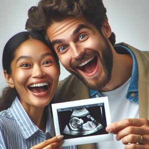 Excited couple with ultrasound