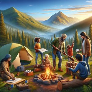 Family camping adventure.