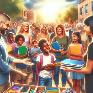 School supply distribution event