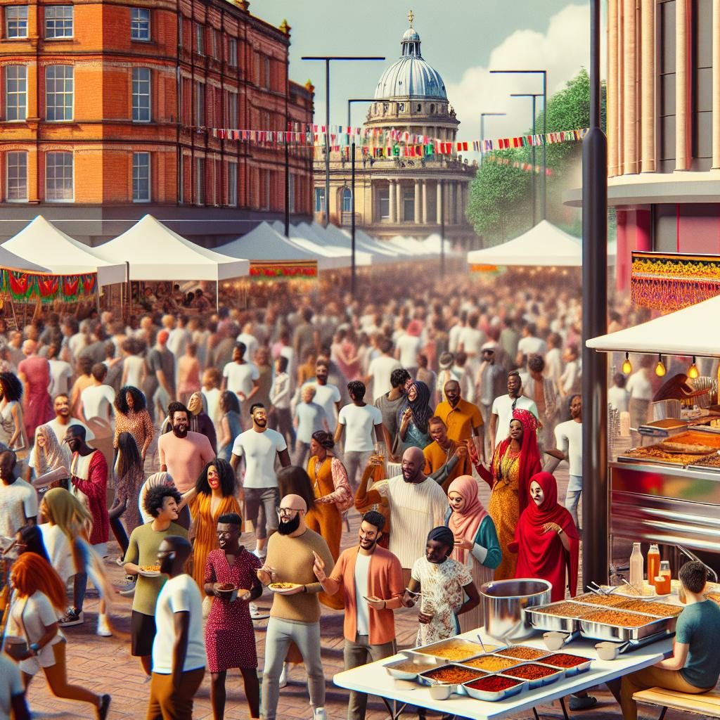 Vibrant street festival Birmingham.