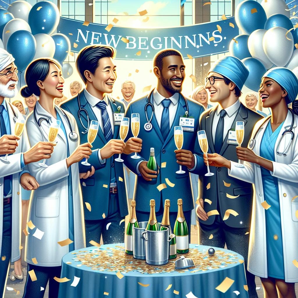 Hospital acquisition celebration concept.