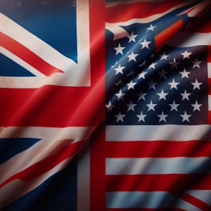 British and American flags