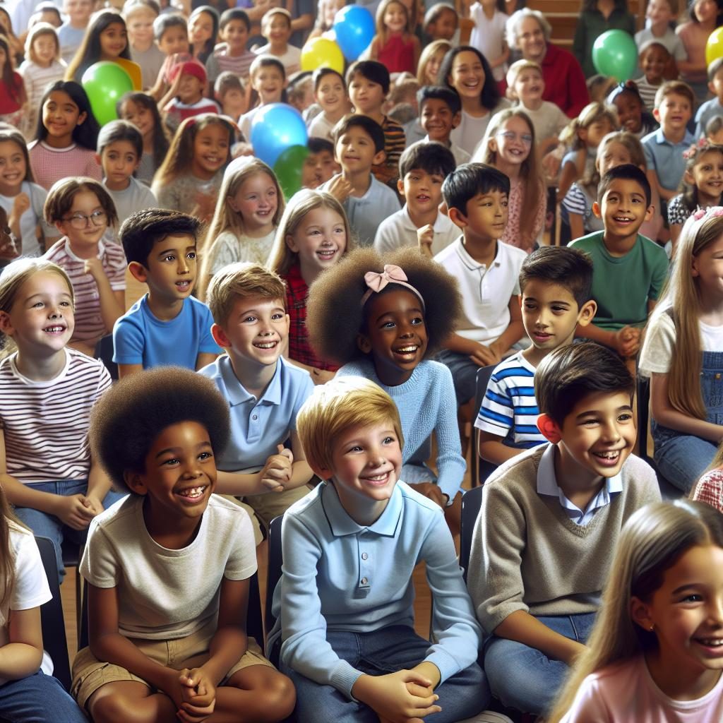 Children at school event.