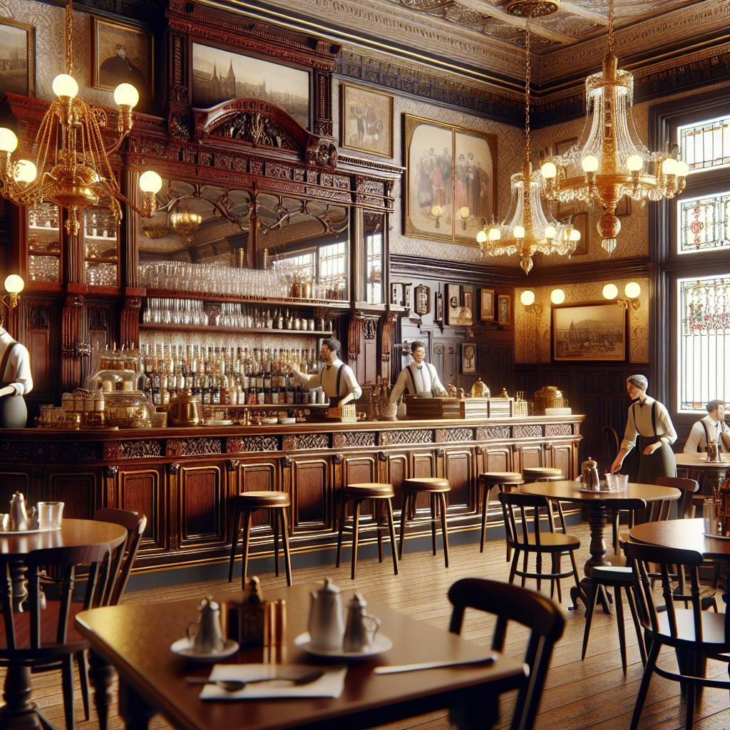 Vintage Birmingham restaurant interior.