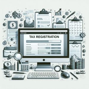 Digital tax registration concept.