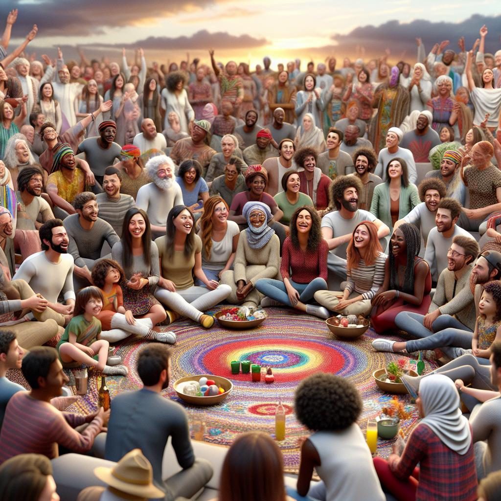 Hopeful community gathering image.