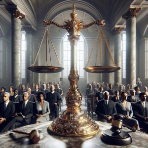 Justice scales with people