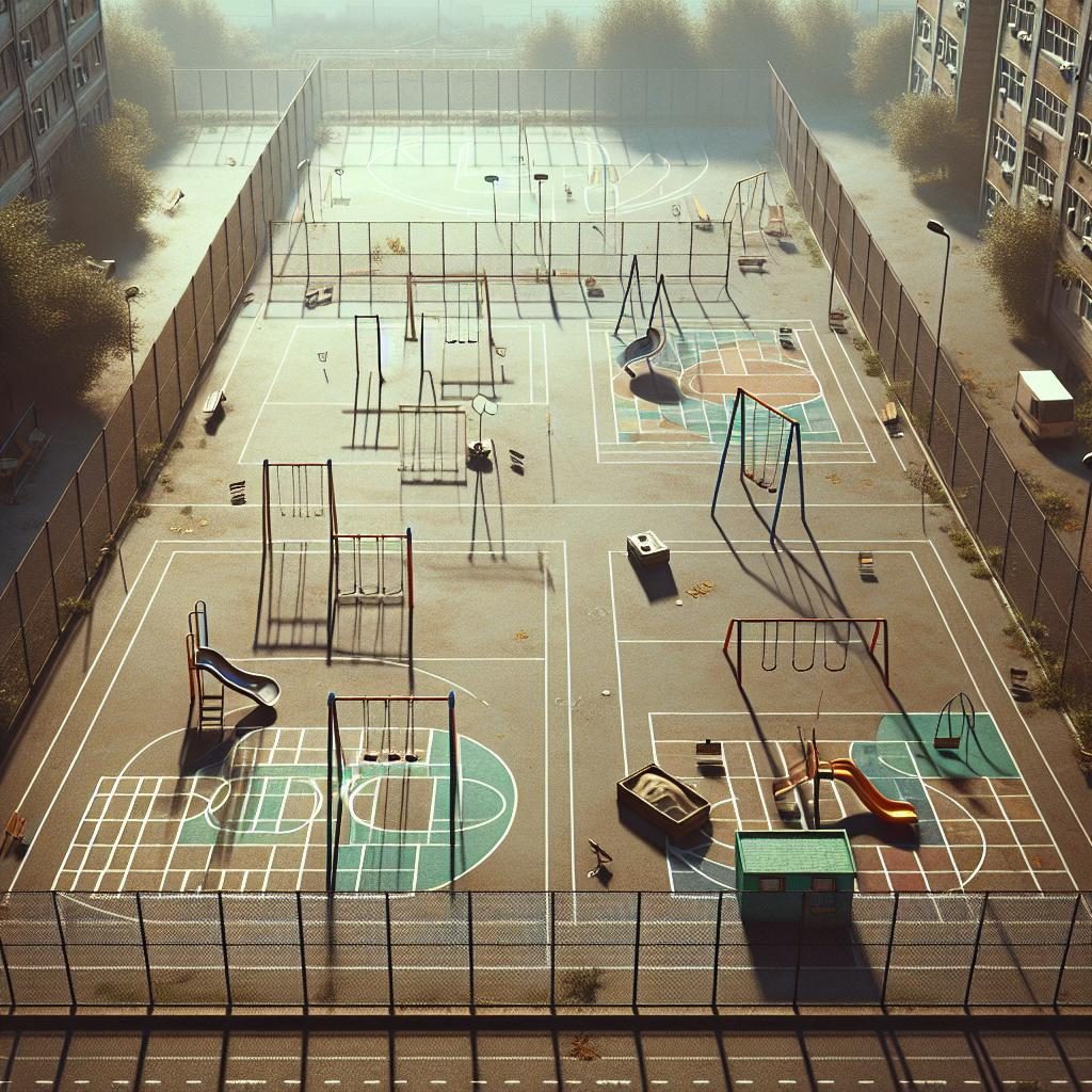 Empty school playground