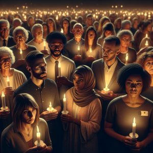 Community vigil gathering