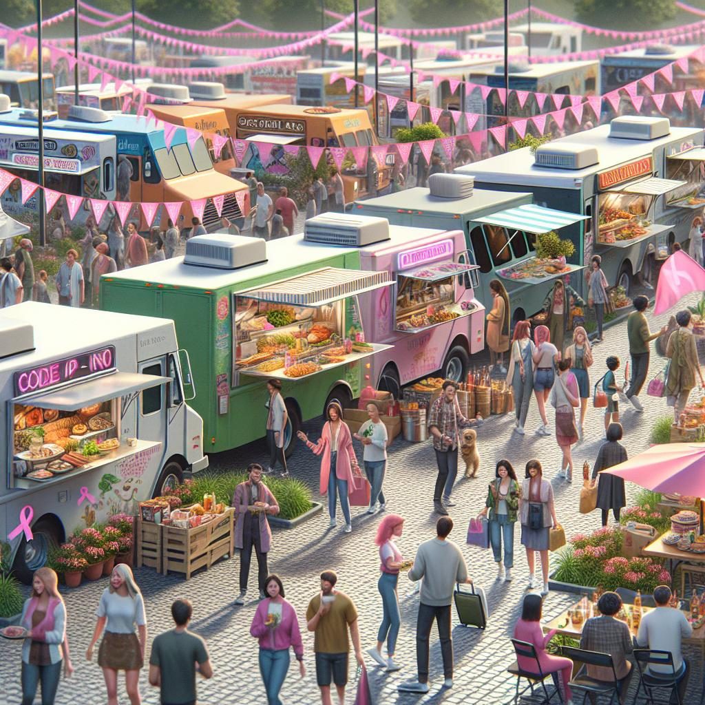 Food trucks, pink ribbons