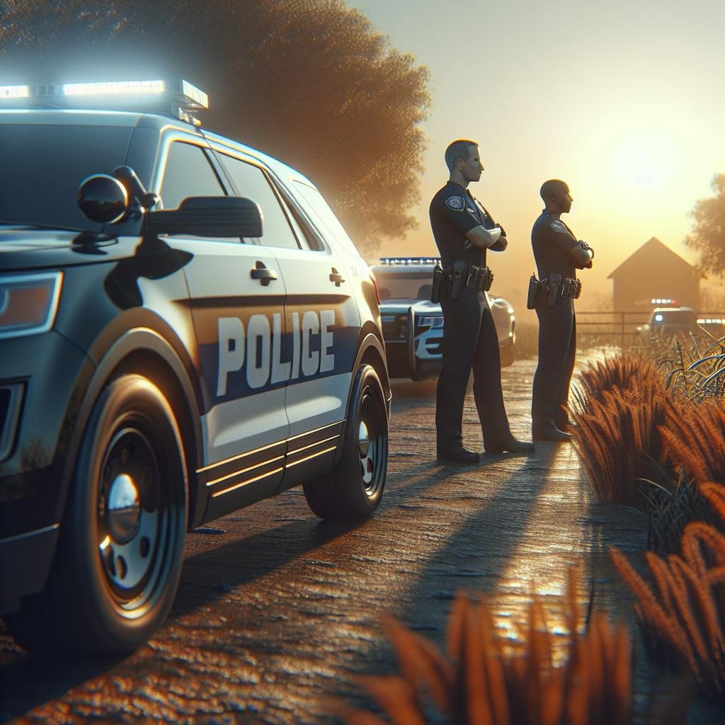 Police car at dawn