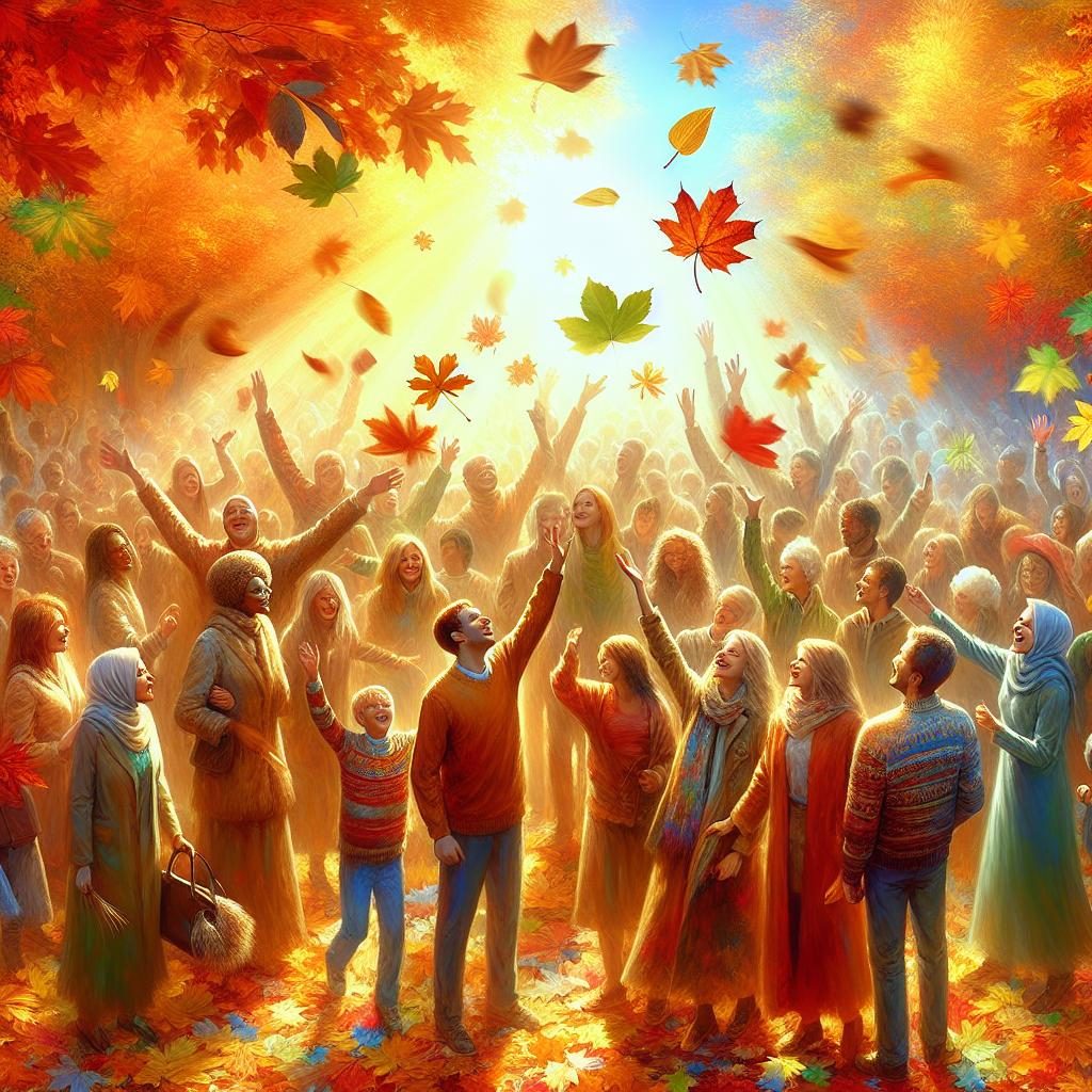 Colorful autumn leaves celebration