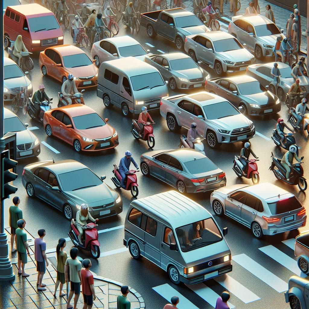 Traffic congestion scene