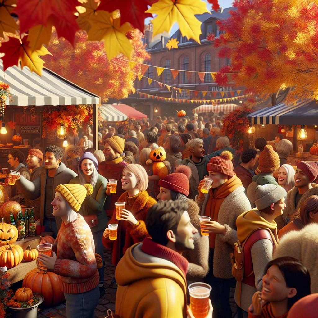 Colorful fall festival atmosphere