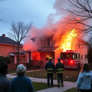 Firefighters responding to a residential house fire in Birmingham