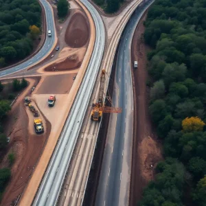 Construction site of the Northern Beltline in Birmingham, Alabama