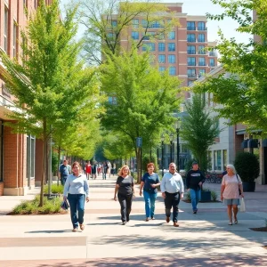 Pedestrian-friendly areas in Birmingham showcasing walkability