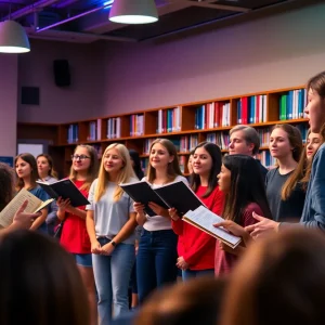 Students performing at the Birmingham Word Up Festival