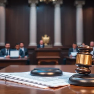 Courtroom scene symbolizing legal proceedings