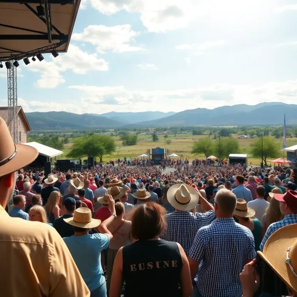 Crowd enjoying performances at Iron Hills Country Music Festival in Birmingham.