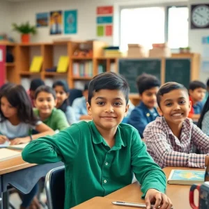 Students participating in a modern classroom setting showing educational transformation