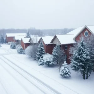 Snowy scene depicting winter weather in Alabama