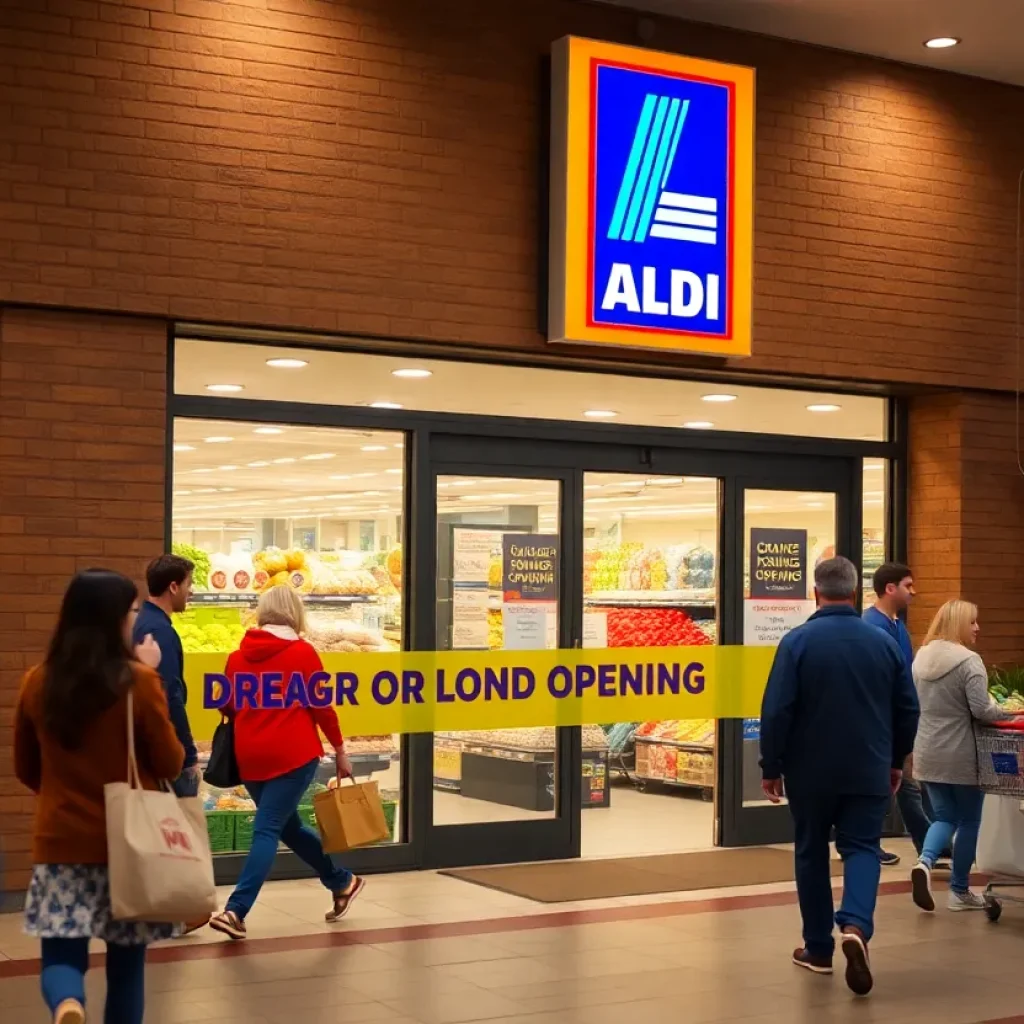 Exterior view of newly opened Aldi store in Pinson