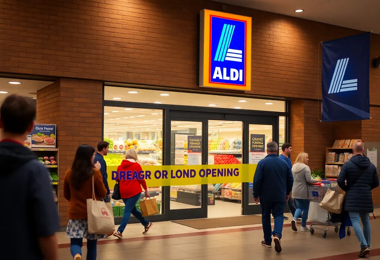 Exterior view of newly opened Aldi store in Pinson