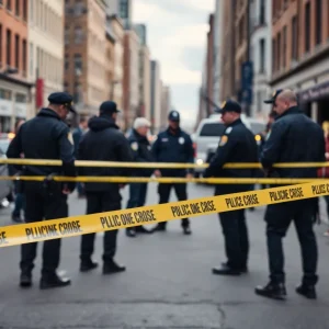 Officers investigating a crime scene in Birmingham