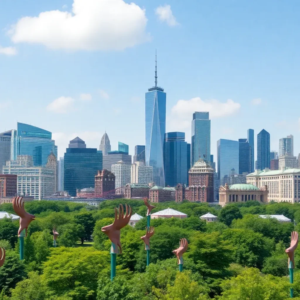 Birmingham city skyline showcasing sustainability efforts