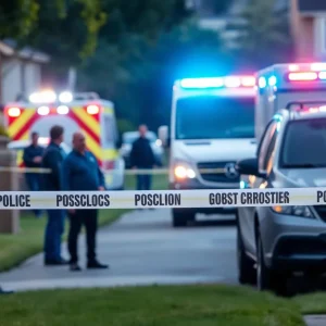 Police scene in Birmingham after a shooting incident