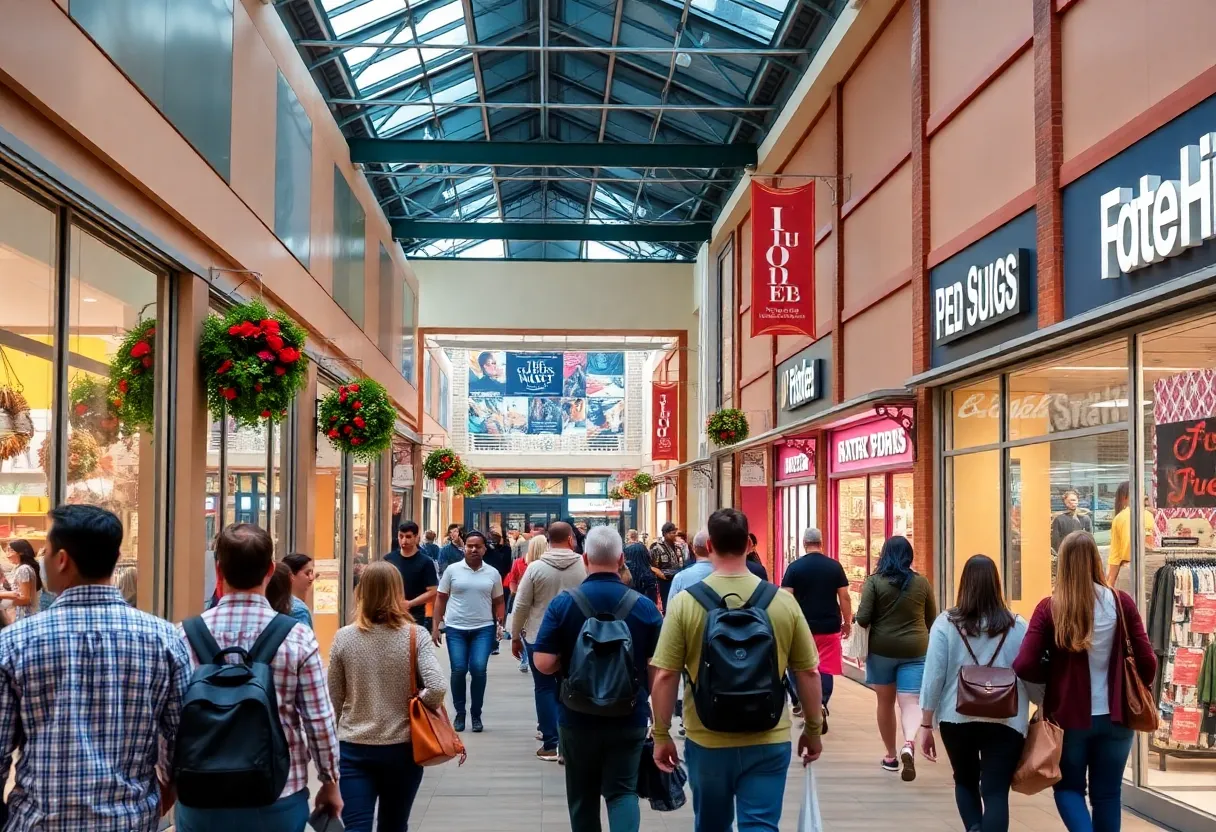 People enjoying the shopping experience at The Summit in Birmingham.