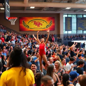 Crowd cheering at a sporting event in Birmingham in 2025