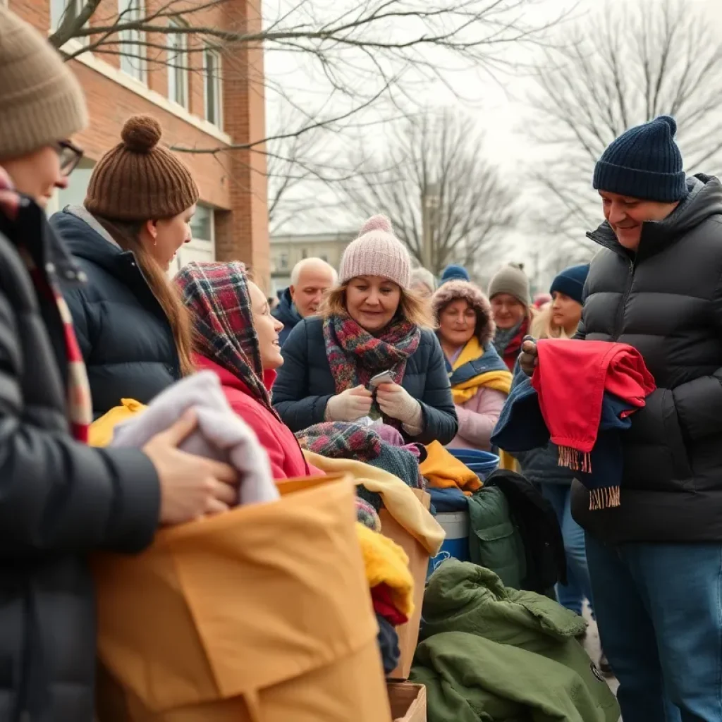 Volunteers collecting winter clothes in Birmingham