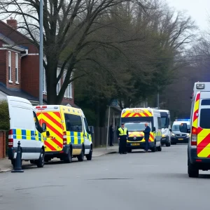 Emergency services responding to a shooting incident in Birmingham